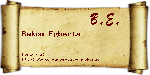 Bakom Egberta névjegykártya